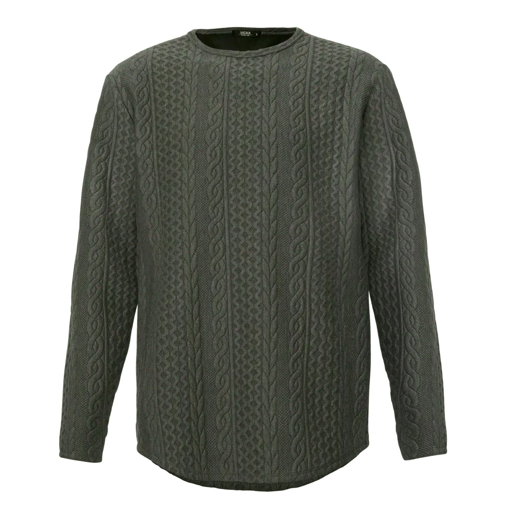 Forest green 2025 cable knit sweater